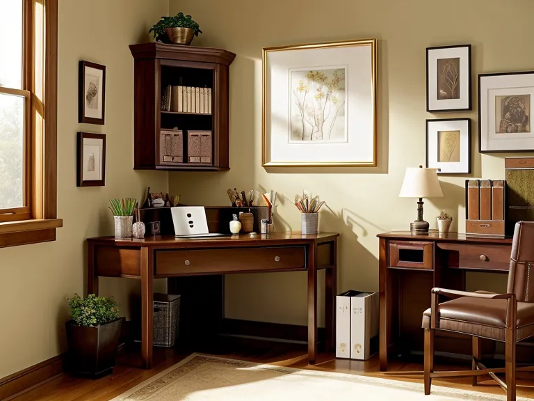 Ein Bücherregal mit Fachliteratur und einer Pflanze in einem gemütlichen Home Office.