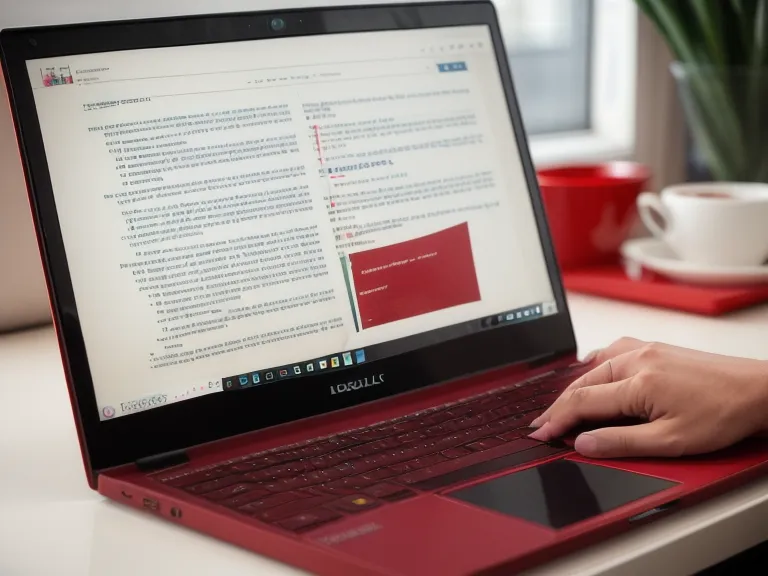 Nahaufnahme eines Laptops mit der Duden-Website und Korrekturen im Text.